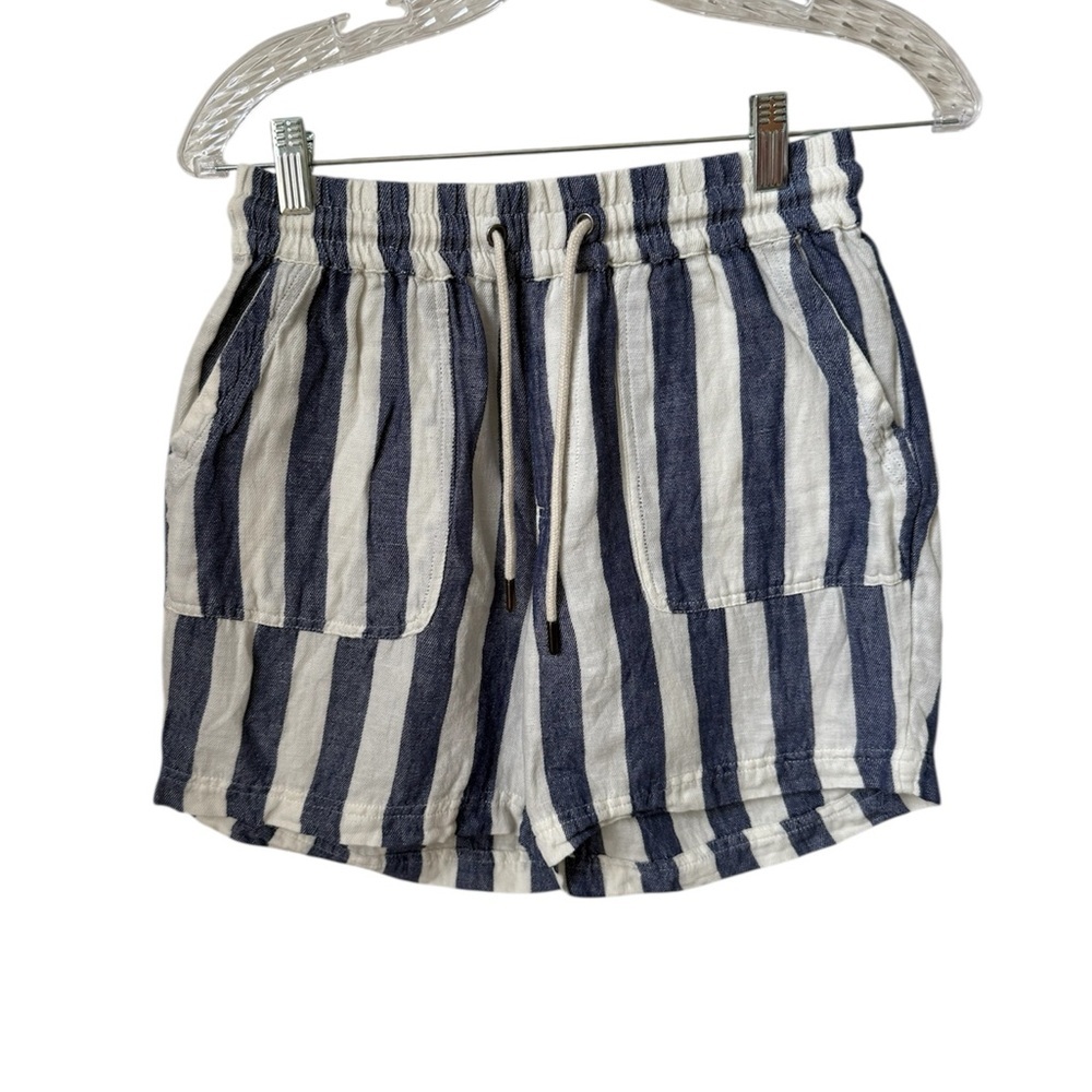 Pact Blue and White Bermuda Shorts Nautical Stripes Size Small - Picture 3 of 6